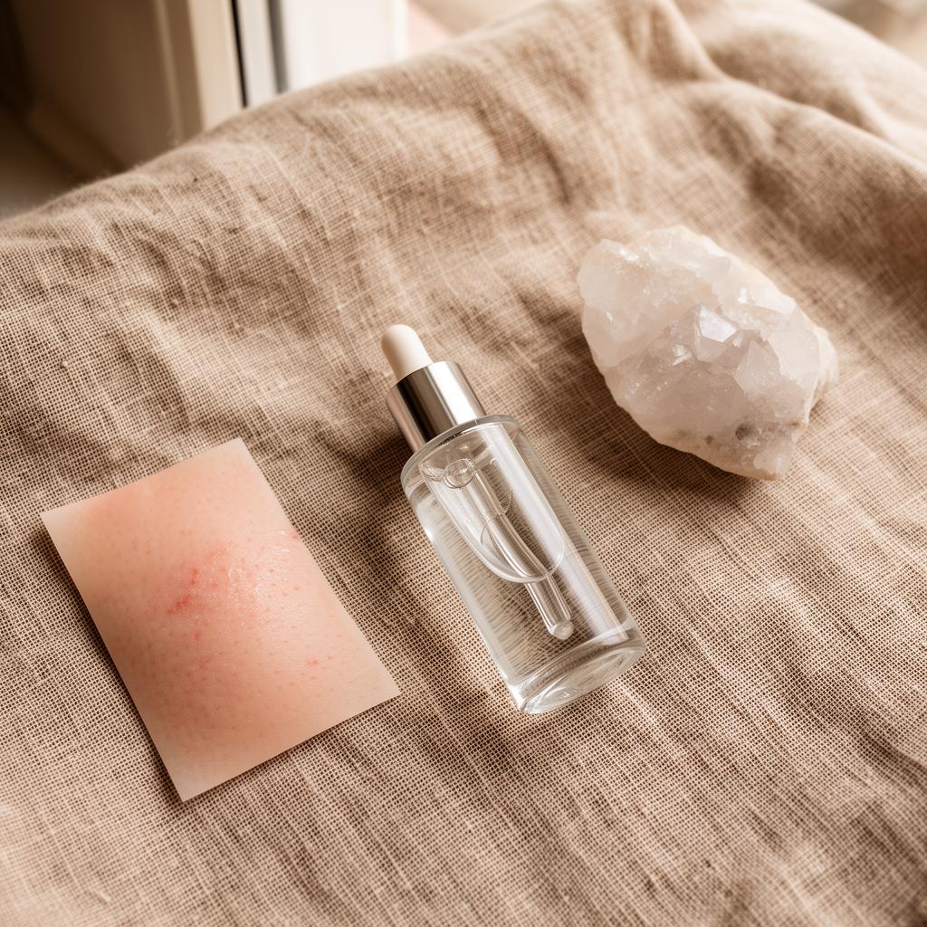 Editorial skincare flatlay